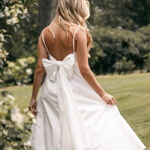 ALICE BOW BACK MIDI DRESS - WHITE